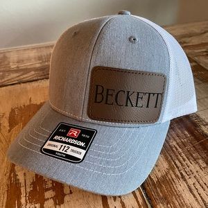 Custom Youth Laser Engraved Richardson Leather Patch Hats